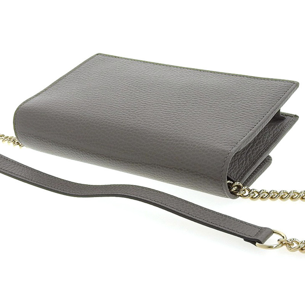 Gucci Interlocking Shoulder Bag Chain Wallet Leat… - image 4